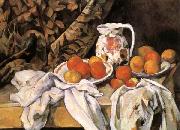 Paul Cezanne Nature morte avec rideau et pichet fleuri Sweden oil painting artist